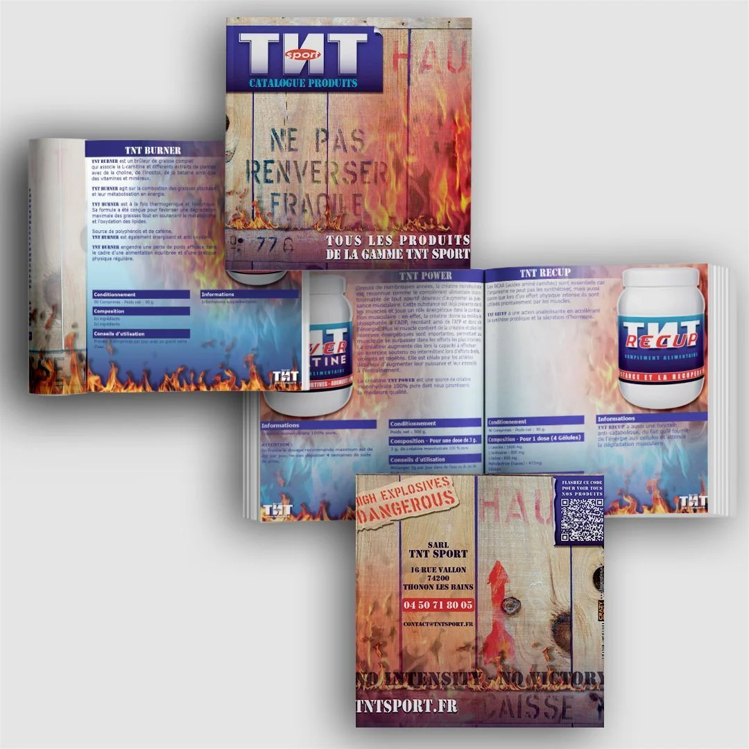 Catalogue TNT Sport – exemple de mise en page typographique