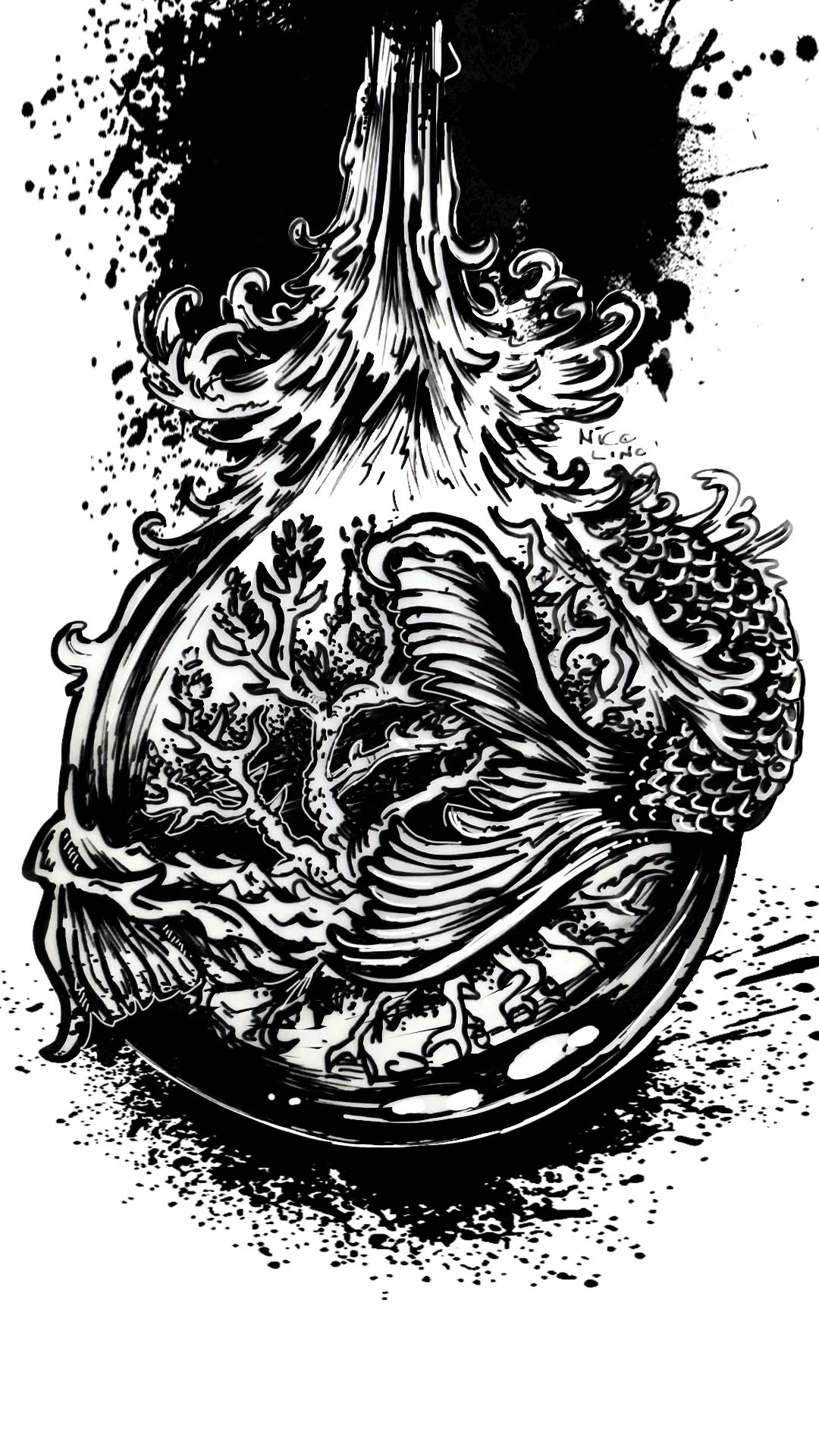 inktober 2020 CORAL story — illustration Inktober