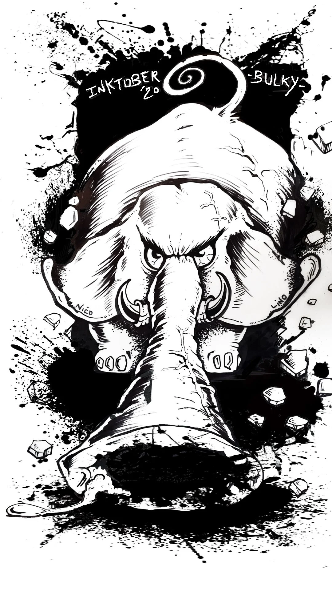 inktober 2020 bulky story — illustration Inktober