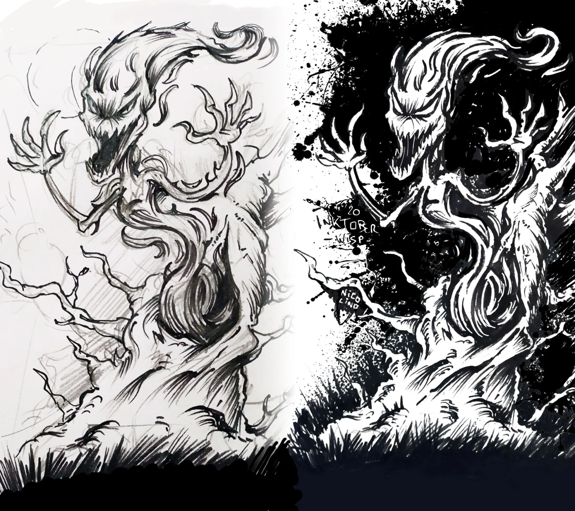 inktober 2020 wisp — illustration Inktober
