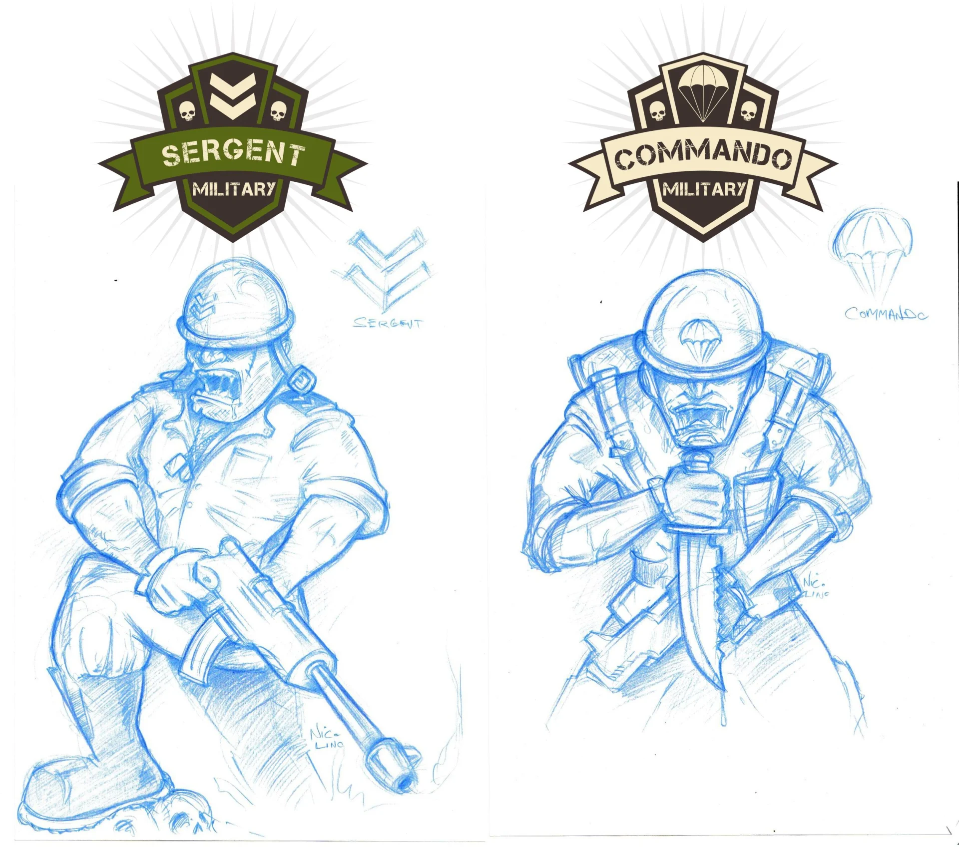 Déclinaisons de l’illustration Military Commando
