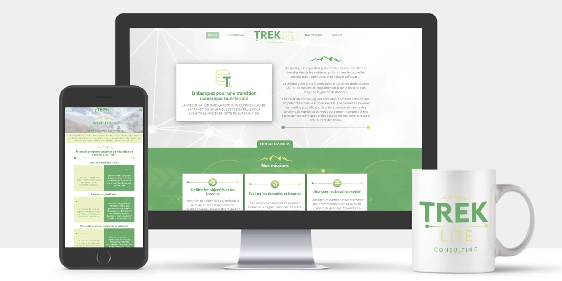 Exemple de création de site internet pour Treklite
